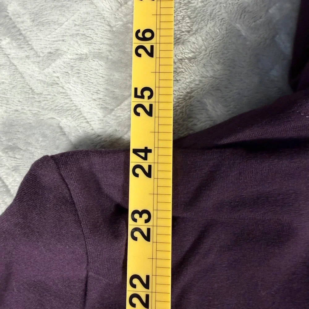 Chico's Zenergy‎ Satin Trim Jacket Size Medium (1) Purple Hooded Full Zip NWT